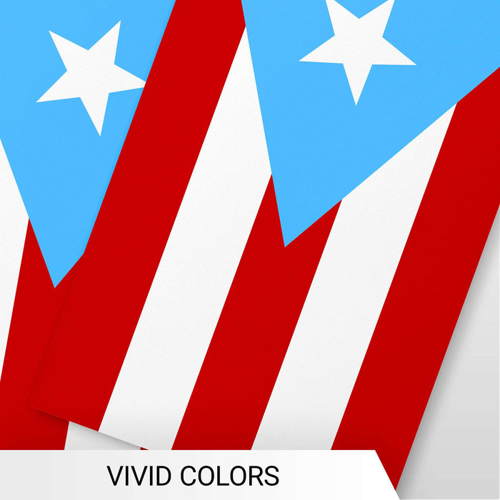 G128 Puerto Rico Light Blue Bunting Banner | Flag 8.2 x 5.5 Inch, Full String 33 Feet | Printed 150D Polyester, Decorations For Bar, School, Festival Events Celebration