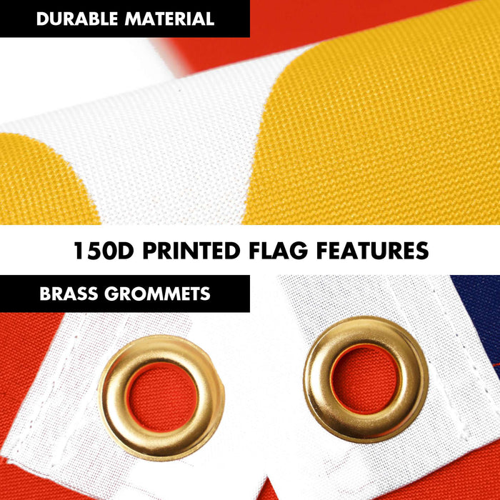 G128 Combo Pack: 6 Ft Twist Free Aluminum Spinning Flagpole (Black) & New Orleans Flag | 3x5 Ft | LiteWeave Pro Series Printed 150D Polyester | Pole with Flag Included