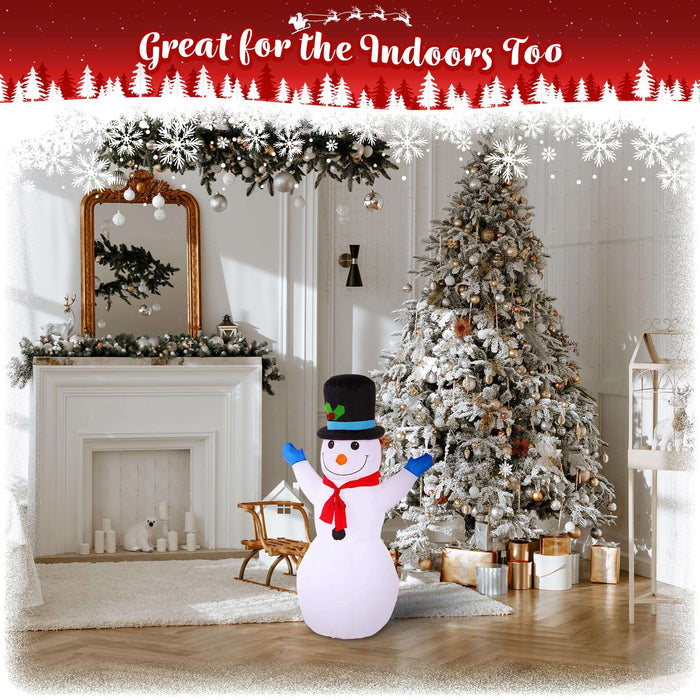 G128 4 ft Snowman Christmas Inflatable Decor with LED Lights, Christmas Outdoor Holiday Yard Decoration, Fast Inflate, Weather-Resistant, Outdoor Use