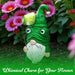 G128 resin frog gnome garden statue, 14.5 inch outdoor yard figurine