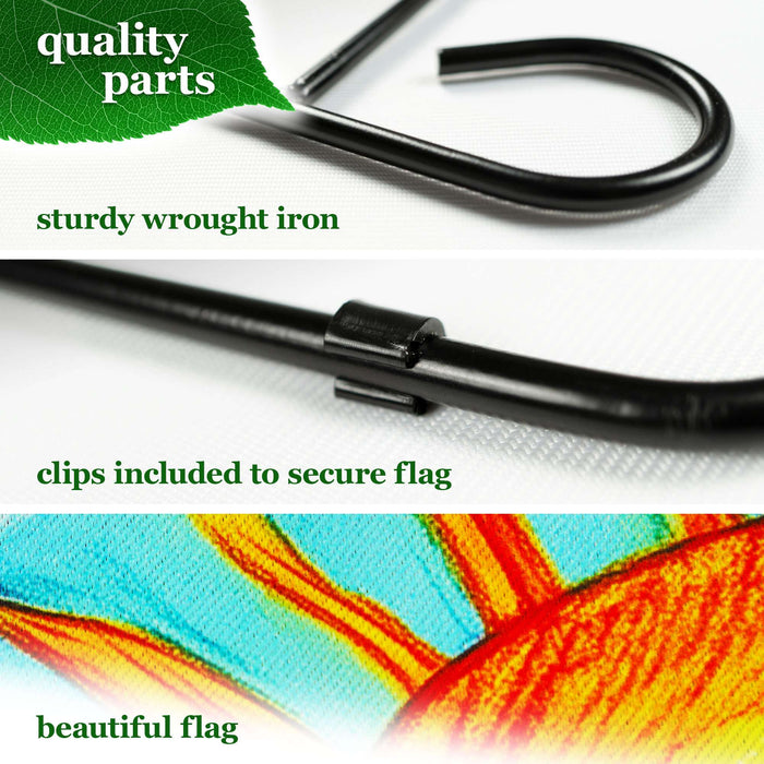 G128 36x16IN Garden Flag Stand & 12x18 Summer Flamingo Beach Flag Kit