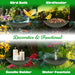 G128 metal bird bath and bird feeder on a garden stake with bee flower bird trellis, about 35 inches tall