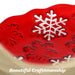 G128 red snowflake glass Christmas serving platter, 12 inch holiday plate