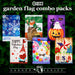 G128 set of 6 leprechaun and halloween cat garden flags, 12x18 inch
