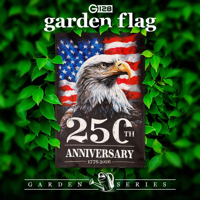 G128 USA 250th Anniversary American Bald Eagle Garden Flag 12x18 In | Double Sided Printed Patriotic Yard Decoration | America 1776–2026 Celebration Flag for Lawn or Garden