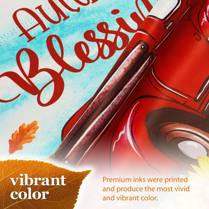 G128 Autumn Blessings Red Truck Sunflower Garden Flag 12x18 In Double Sided Fall Yard Garden Lawn Decoration