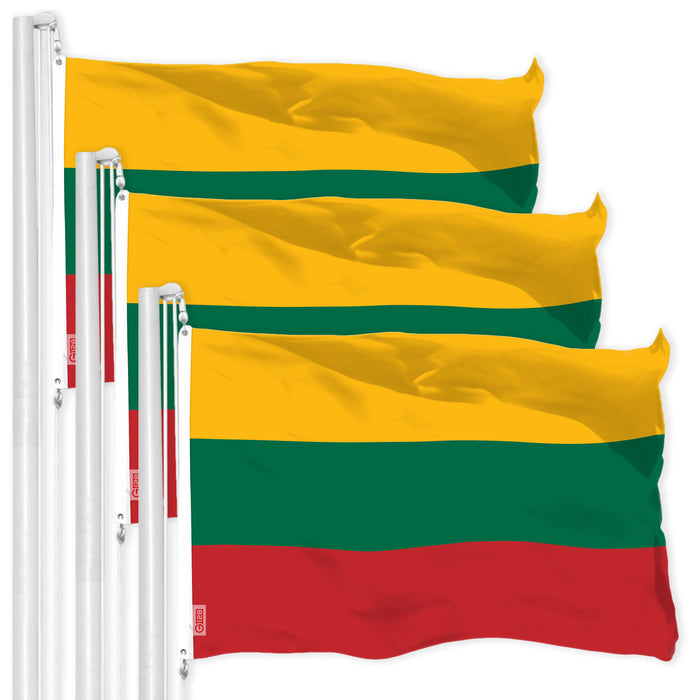 Lithuania Lithuanian Flag 3x5 Ft 3-Pack Printed 150D Polyester