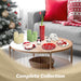 G128 red snowflake glass Christmas serving platter, 12 inch holiday plate