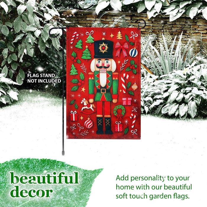 G128 Christmas Nutcracker Holiday Garden Flag 12x18 In Double Sided Christmas Yard Garden Lawn Decoration