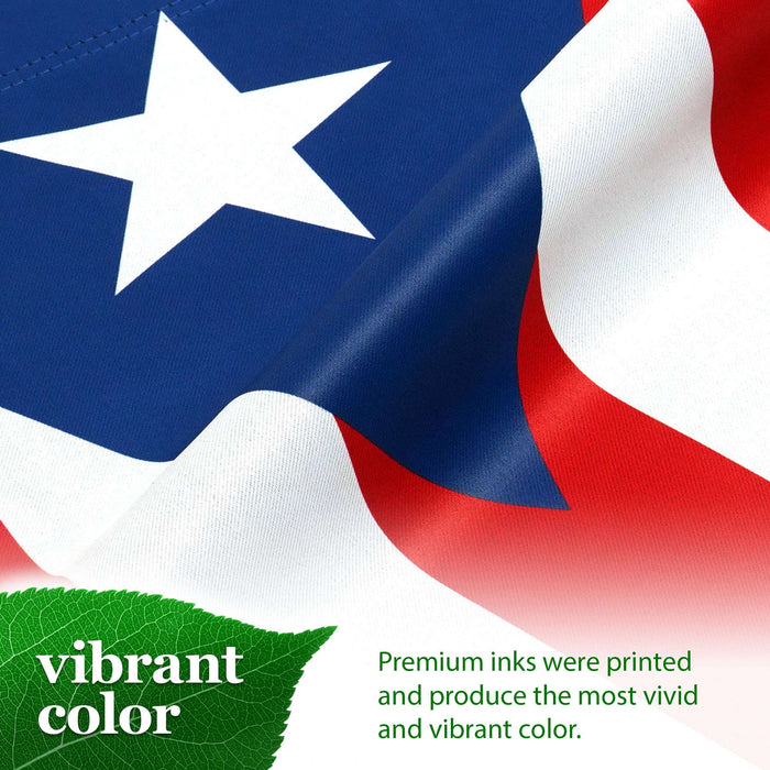 G128 Puerto Rico Garden Flag Printed 12x18IN Double Sided Blockout Fabric