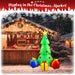 G128 7FT inflatable Christmas tree with three gift boxes and built-in LED lights lit up in a yard