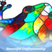G128 tree frog stained glass suncatcher window hanging ornament with metal frame, 10 inch nominal size