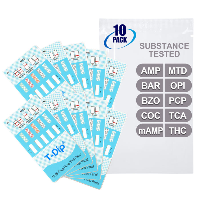 Mintegrity [10pk] 10 Panel Urine Drug Test Card for Home | High Sensitivity Substance Screening Home Detection Urine Dip Card | MT-WDOA-1104