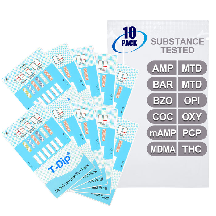 Mintegrity [10pk] 12 Panel Urine Drug Test Card for Home | High Sensitivity Substance Screening Home Detection Urine Dip Card | MT-WDOA-1124