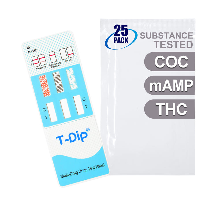 Mintegrity [25pk] 3 Panel Urine Drug Test Card for Home | High Sensitivity Substance Screening Home Detection Urine Dip Card | MT-WDOA-234