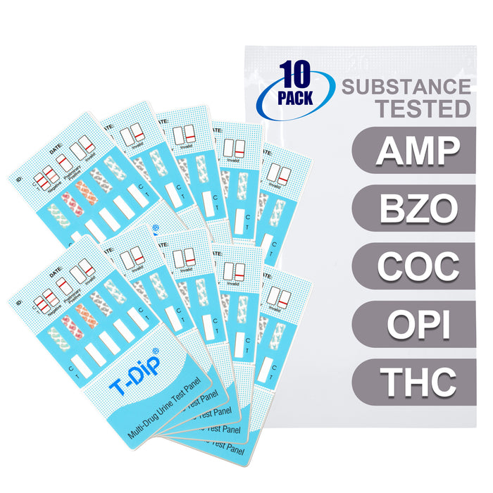 Mintegrity [10pk] 5 Panel Urine Drug Test Card for Home | High Sensitivity Substance Screening Home Detection Urine Dip Card | MT-WDOA-754