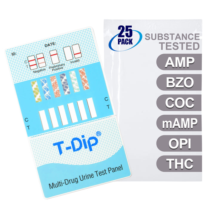 Mintegrity [25pk] 6 Panel Urine Drug Test Card for Home | High Sensitivity Substance Screening Home Detection Urine Dip Card | MT-WDOA-264