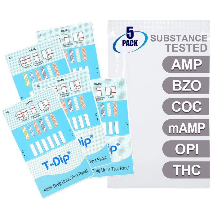 Mintegrity [5pk] 6 Panel Urine Drug Test Card for Home | High Sensitivity Substance Screening Home Detection Urine Dip Card | MT-WDOA-264