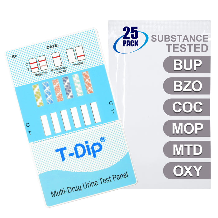 Mintegrity [25pk] 6 Panel Urine Drug Test Card for Home | High Sensitivity Substance Screening Home Detection Urine Dip Card | MT-WDOA-865