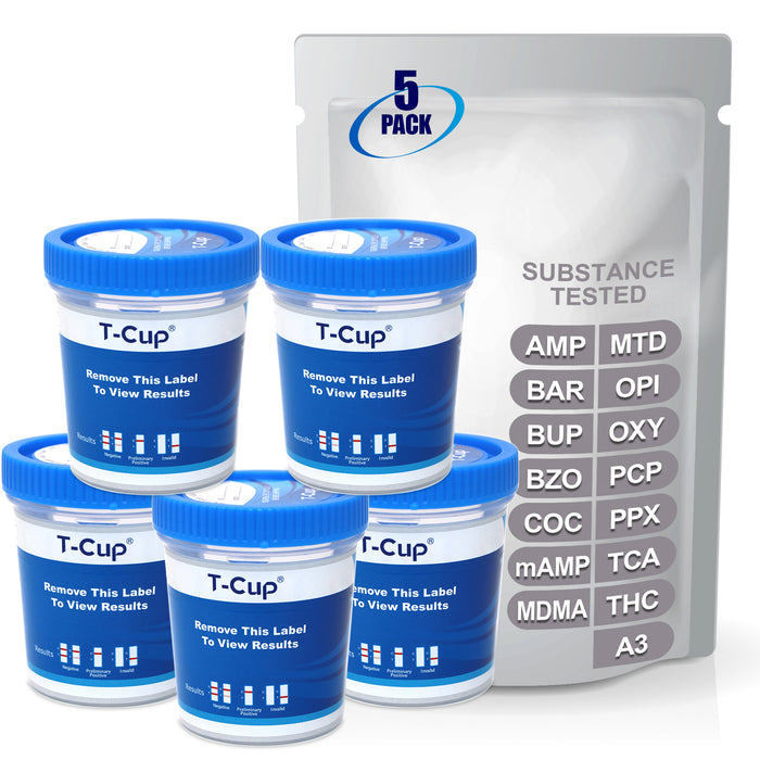 Mintegrity 5 Pack 14-Panel Instant at Home Urine Drug Test Kits | Multi-Panel Urine Screening Testing Kit with Adulteration Test | MT-TDOA-1144A3