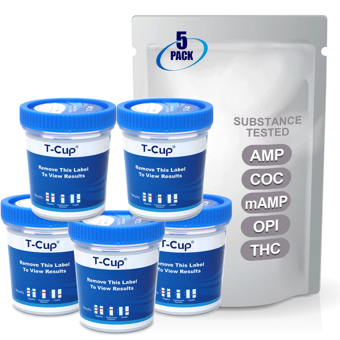 Mintegrity 5 Pack 5-Panel Instant at Home Urine Drug Test Kits | Multi-Panel Urine Screening Testing Kit | MT-TDOA-254
