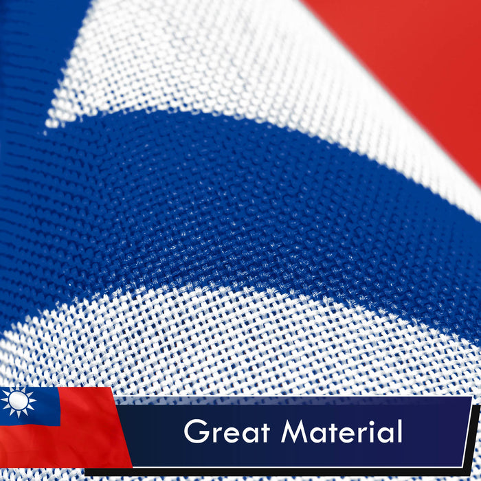 G128 Taiwan Taiwanese Flag | 2x3 Ft | LiteWeave Pro Series Printed 100D Polyester | Indoor/Outdoor, Vibrant Colors, Brass Grommets