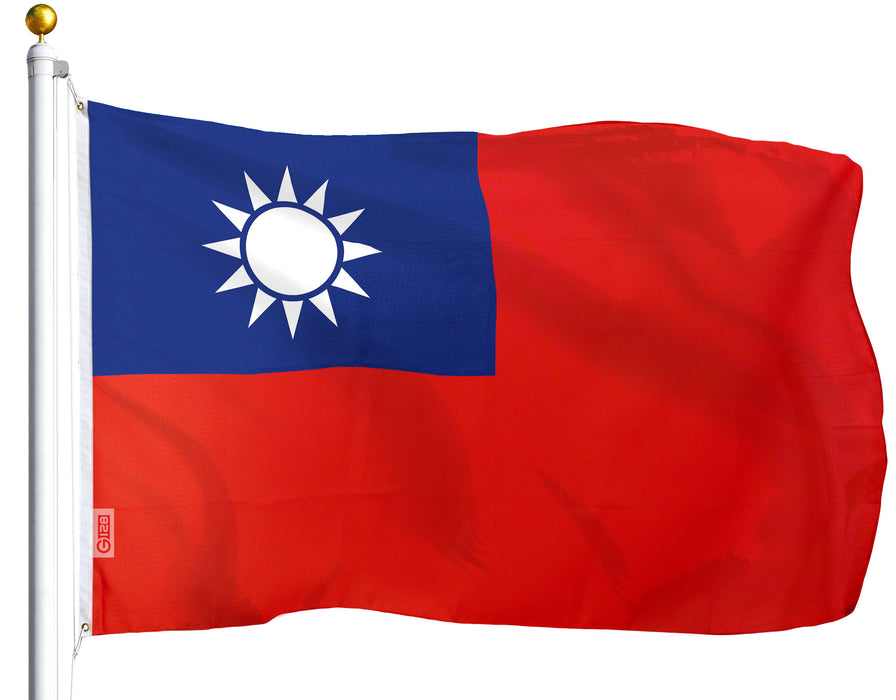 G128 Taiwan Taiwanese Flag | 2x3 Ft | LiteWeave Pro Series Printed 100D Polyester | Indoor/Outdoor, Vibrant Colors, Brass Grommets