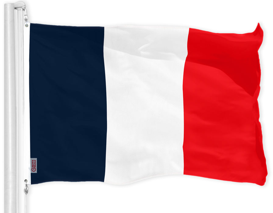 G128 Navy Blue NEW France French Flag | 3x5 feet | Printed 150D - Indoor/Outdoor, Vibrant Colors, Brass Grommets, Quality Polyester