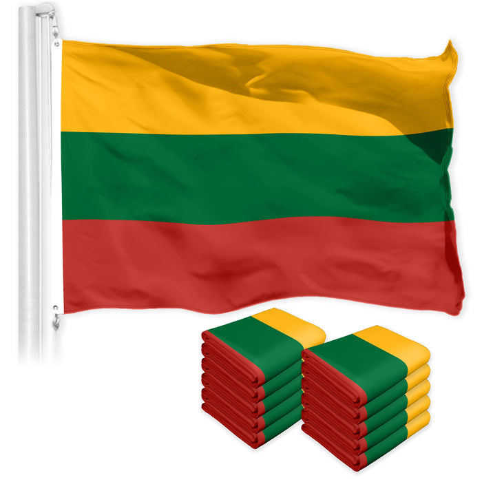 Lithuania Lithuanian Flag 3x5 Ft 10-Pack Printed 150D Polyester