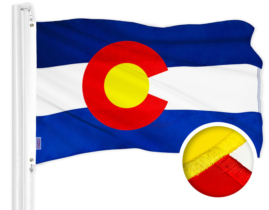 Colorado State Flag 300D Embroidered Polyester 3x5 Ft