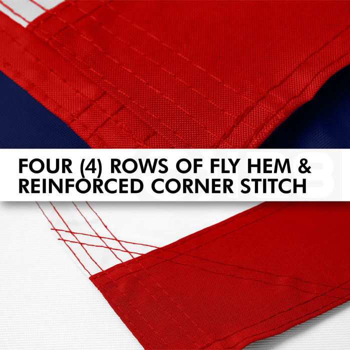 American Flag | 2x3 Ft | Long Lasting US Flag, Made From 210D Polyester, Embroidered Stars, Sewn Stripes, Brass Grommets, Vivid Color, Outdoor/Indoor