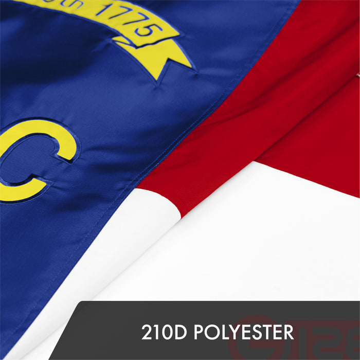 G128 2 Pack: North Carolina  | 2x3 Ft | ToughWeave Series Embroidered 300D Polyester | Embroidered Design, Indoor/Outdoor, Brass Grommets