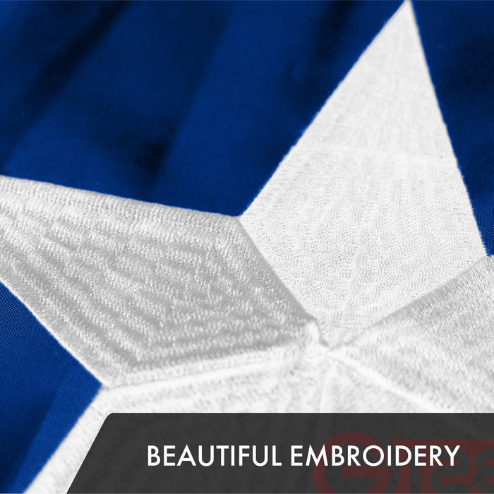 G128 2 Pack: Puerto Rico Puerto Rican Flag | 4x6 Ft | ToughWeave Series Embroidered 300D Polyester | Embroidered Design, Indoor/Outdoor, Brass Grommets