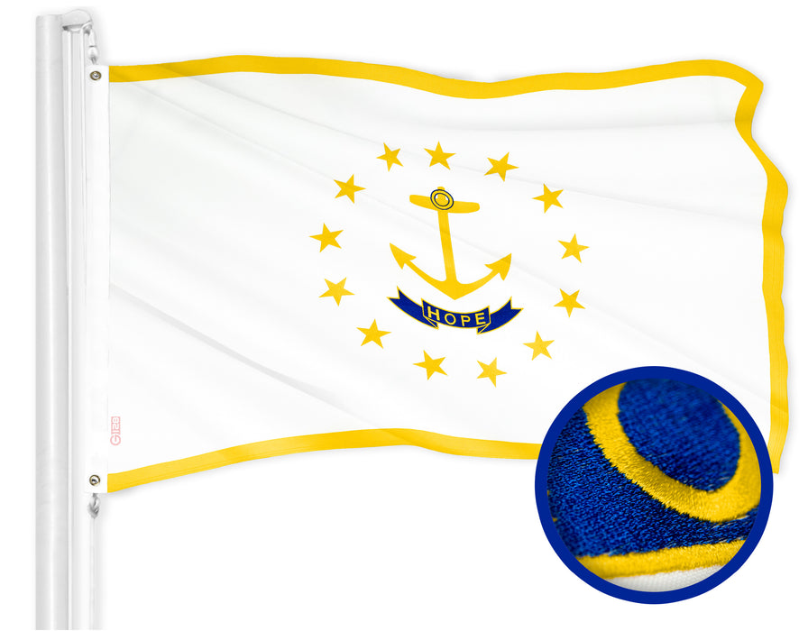 Rhode Island State Flag 300D Embroidered Polyester 3x5 Ft