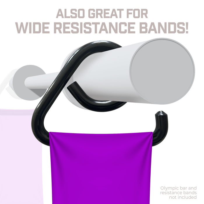 Resistance Band Bar Collar Hooks | Fitness Handles, Workout Bar Attachment, Use with Any 2" Olympic Bar | USA MADE, Fitness Accessories for Home Gym