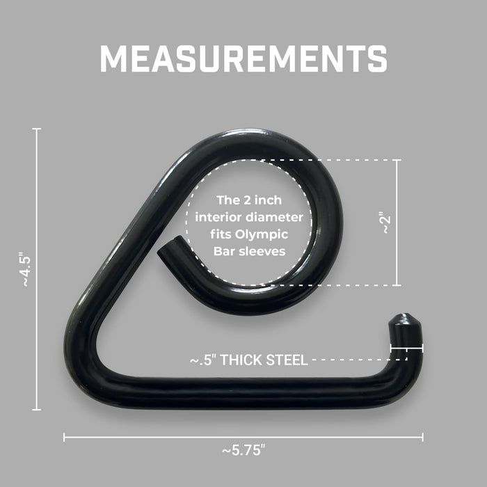 Resistance Band Bar Collar Hooks | Fitness Handles, Workout Bar Attachment, Use with Any 2" Olympic Bar | USA MADE, Fitness Accessories for Home Gym