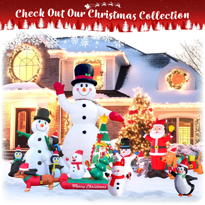 G128 3.5 ft H Snowman with Candy Canes Christmas Inflatable Decor with LED Lights, Christmas Outdoor Holiday Yard Decoration, Fast Inflate, Weather-Resistant, Outdoor Use