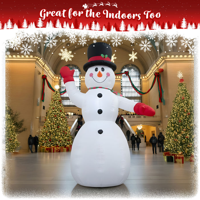 G128 14.76 ft H Snowman Christmas Inflatable Decor with LED Lights, Christmas Outdoor Holiday Yard Decoration, Fast Inflate, Weather-Resistant, Outdoor Use