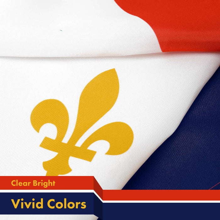 G128 10 Pack: New Orleans Flag | 3x5 Ft | LiteWeave Pro Series Printed 150D Polyester | City Flag, Indoor/Outdoor, Vibrant Colors, Brass Grommets