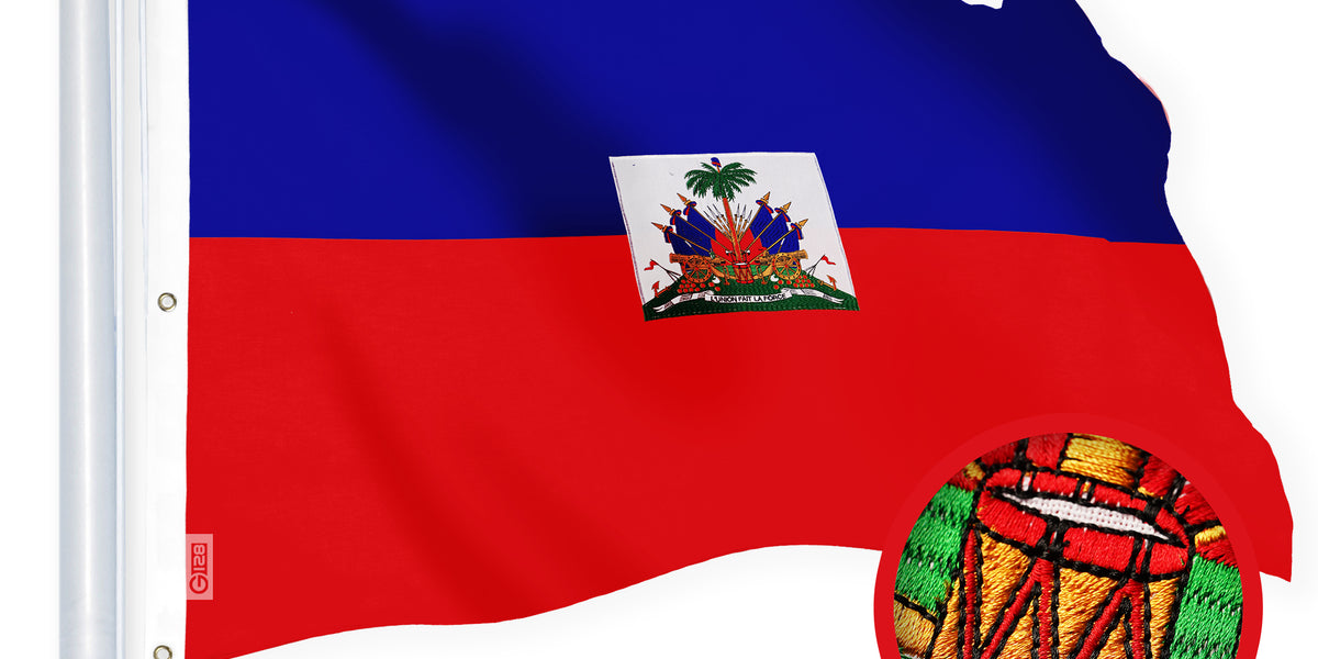 G128 Haiti Haitian Flag, 5x8 Ft