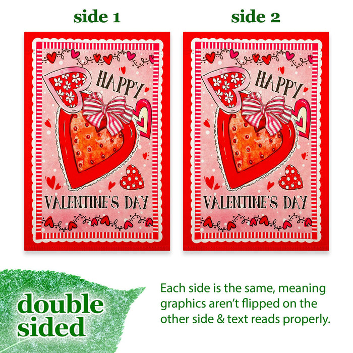 G128 Happy Valentine's Day Heart Cookie Garden Flag 12x18 In Double Sided Valentine's Day Yard Garden Lawn Decoration