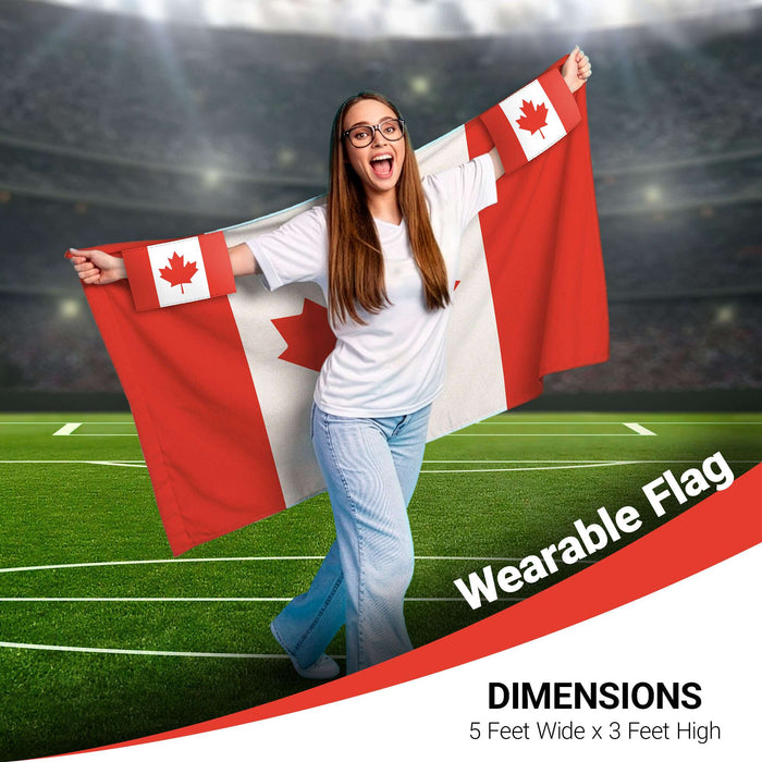 G128 World Soccer Tournament 2026 Cup Soccer Fan Set 6PCS, Canada Fan Merch with Flag and Bracelet, Accessories for Sports Parties