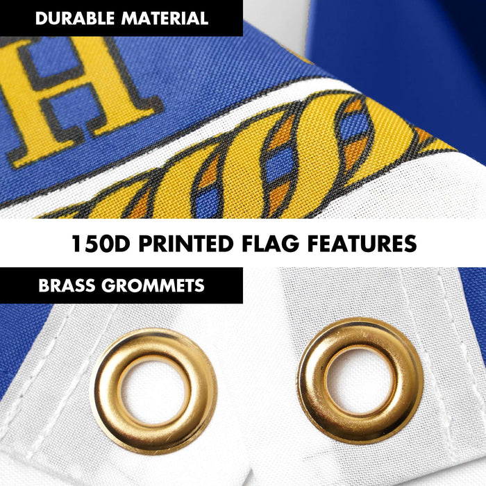 G128 Combo Pack: 6 Ft Twist Free Aluminum Spinning Flagpole (Silver) & Houston Flag | 3x5 Ft | LiteWeave Pro Series Printed 150D Polyester | Pole with Flag Included
