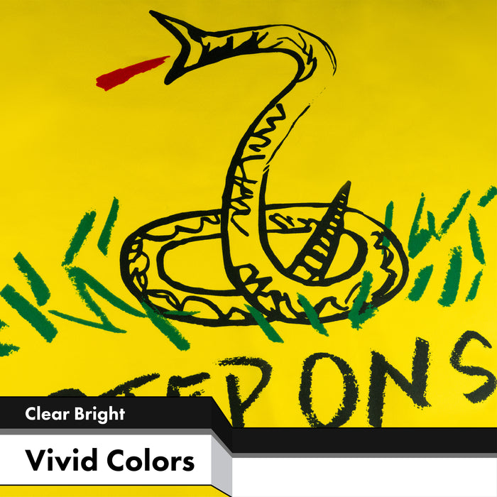 G128 No Step on Snek Flag | 3x5 Ft | LiteWeave Pro Series Printed 150D Poly | Novelty Flag, Indoor/Outdoor, Vibrant Colors, Brass Grommets