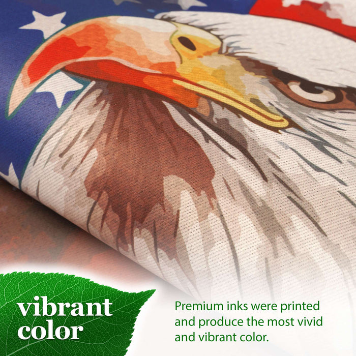 G128 Patriotic Bald Eagle Garden Flag 12x18 In Double Sided Independence Day Yard Garden Lawn Decoration