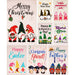 G128 set of 8 holiday and celebration gnomes garden flags, 12x18 inch