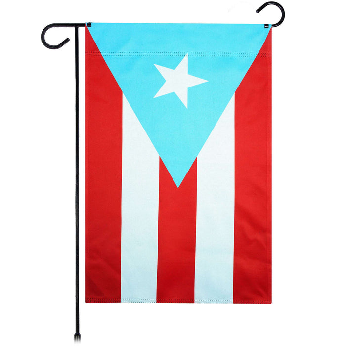 G128 Puerto Rico Light Blue Garden Flag Printed 12x18IN Double Sided Blockout Fabric