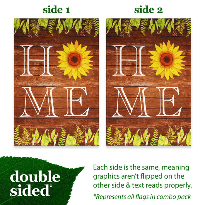 G128 Heart of the Home Welcome Garden Flag Bundle 6 Pack - Welcome Family Housewarming Decorative Flags 12x18 - Double Sided Flags for Porch Patio Yard