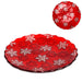 G128 red snowflake glass Christmas serving platter, 12 inch holiday plate