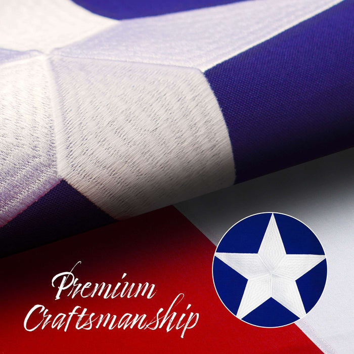 Texas State Flag 220GSM Embroidered Spun Polyester 3x5 Ft